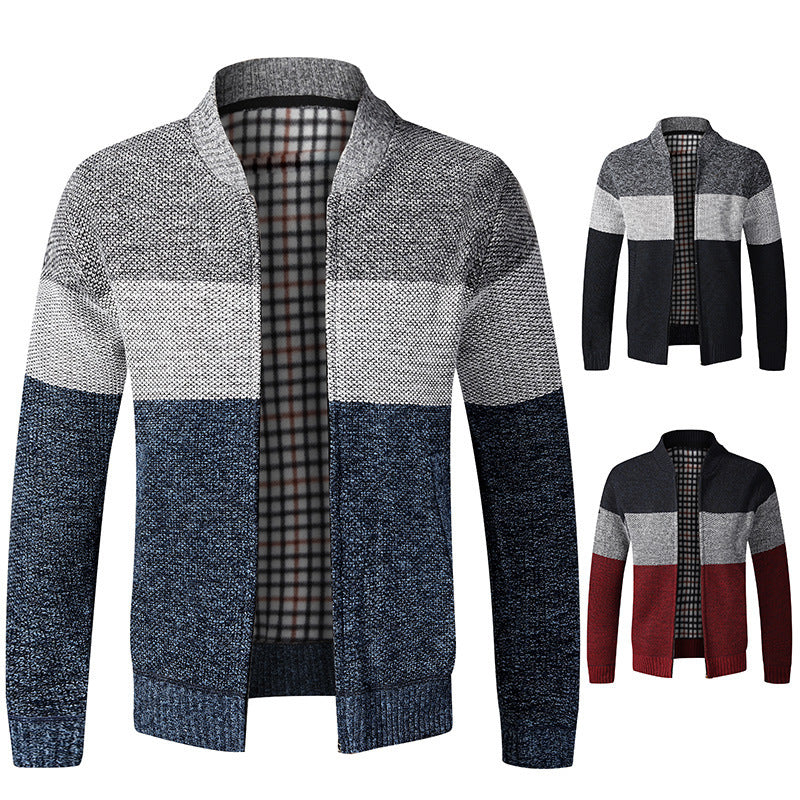 Herrar sportig stickad cardigan med modern design Mirla-Eva Jonsson
