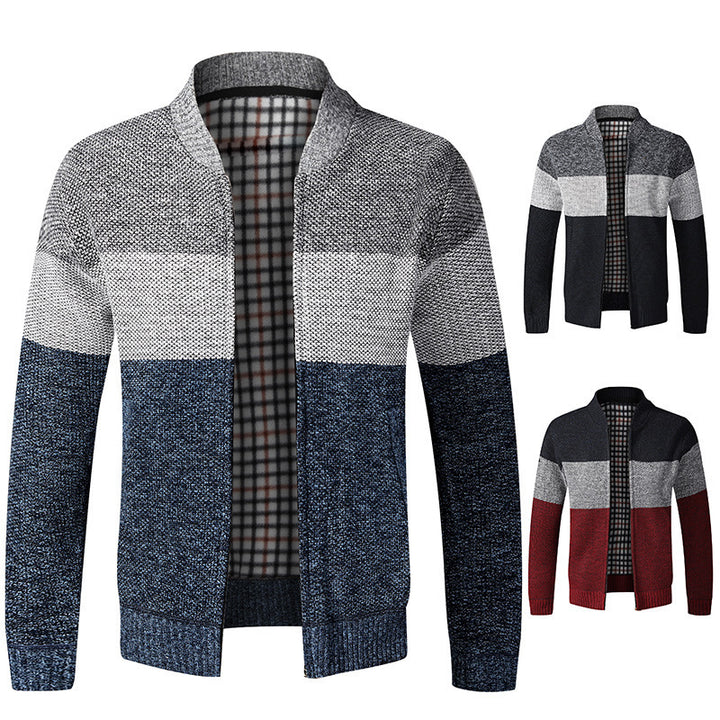 Herrar sportig stickad cardigan med modern design Mirla-Eva Jonsson