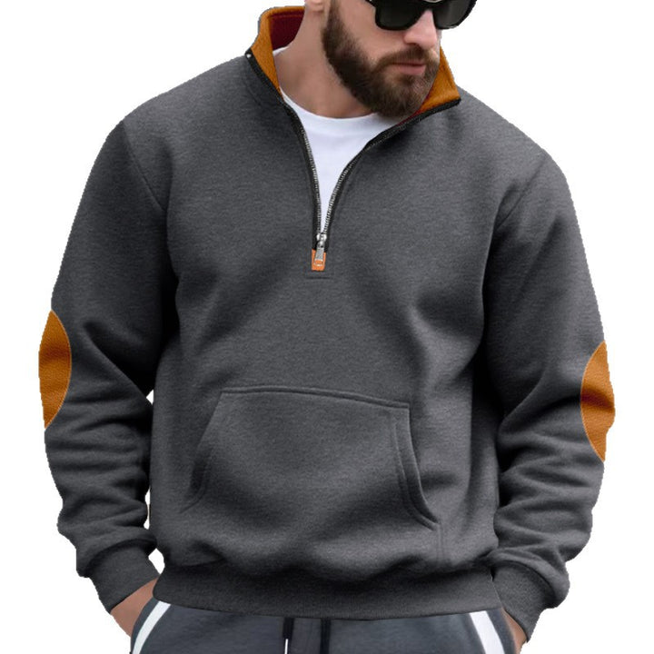 Herrar sportig sweatshirt med halv dragkedja och bekväm passform Mirla-Eva Jonsson
