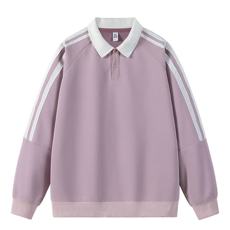 Herrar sportig sweatshirt med polo-krage Mirla-Eva Jonsson