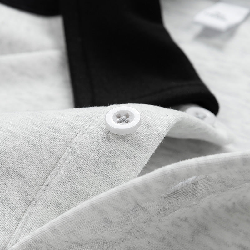 Herrar sportig sweatshirt med polo-krage Mirla-Eva Jonsson
