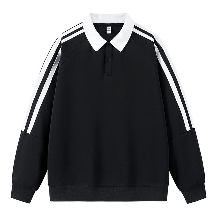 Herrar sportig sweatshirt med polo-krage Mirla-Eva Jonsson