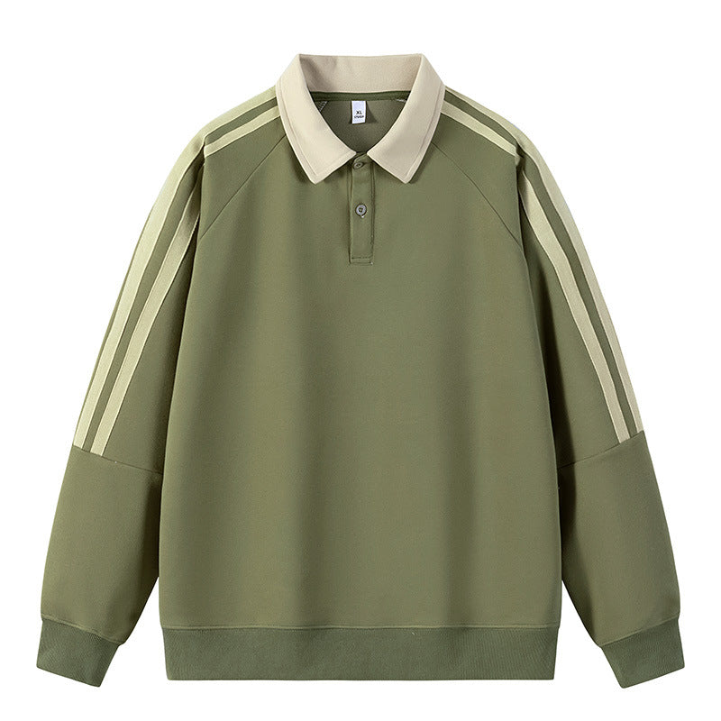 Herrar sportig sweatshirt med polo-krage Mirla-Eva Jonsson