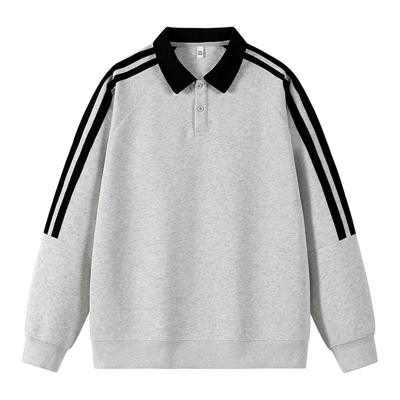 Herrar sportig sweatshirt med polo-krage Mirla-Eva Jonsson