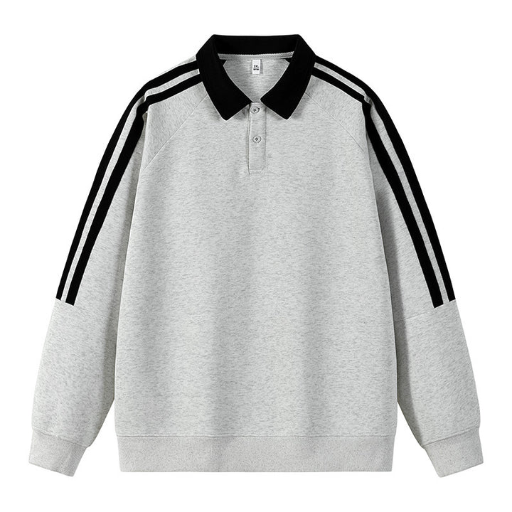 Herrar sportig sweatshirt med polo-krage Mirla-Eva Jonsson