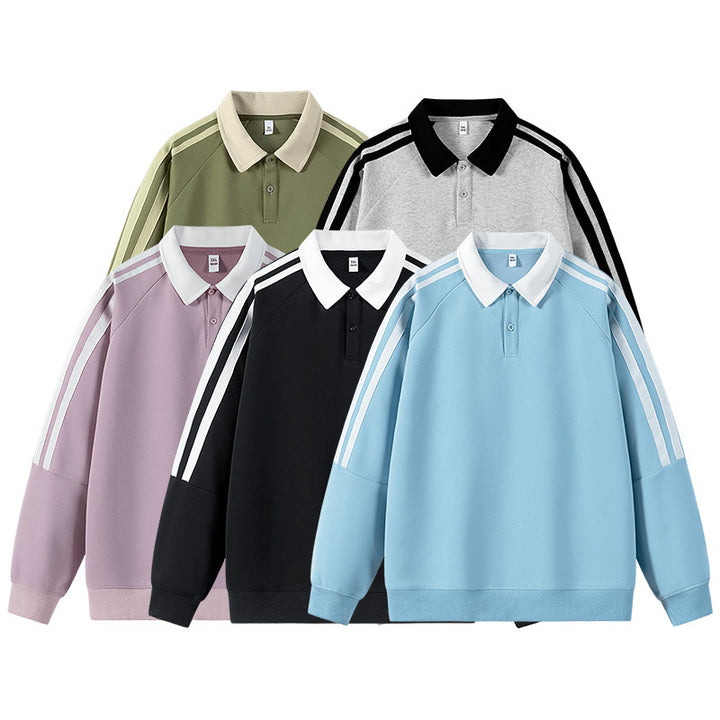 Herrar sportig sweatshirt med polo-krage Mirla-Eva Jonsson
