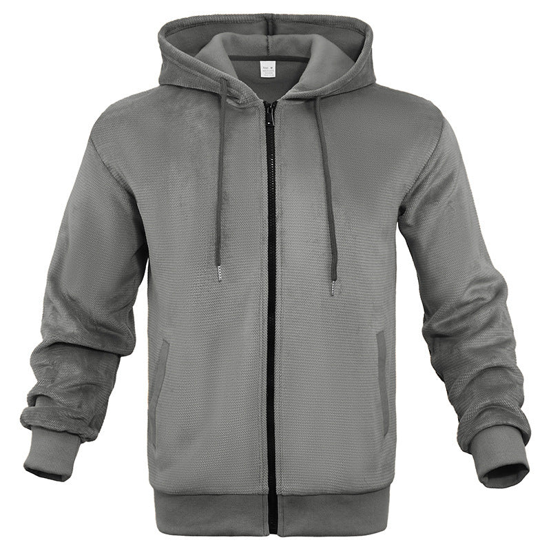 Herrar sportig zip-hoodie i andningsbart material med fickor Mirla-Eva Jonsson