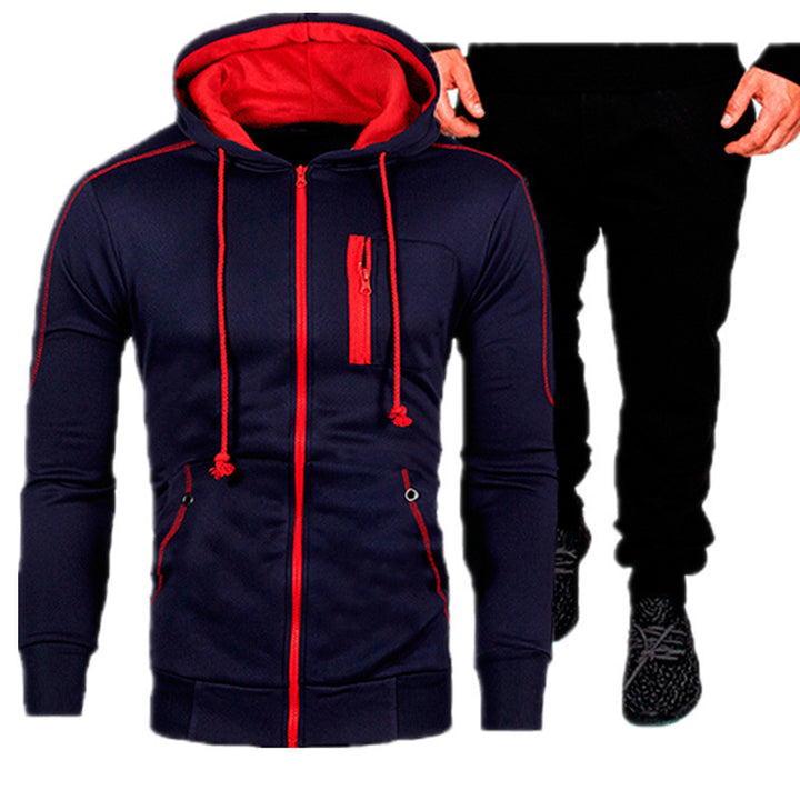 Herrar sportiga hoodiejackor och joggingbyxor-set Eva Jonsson