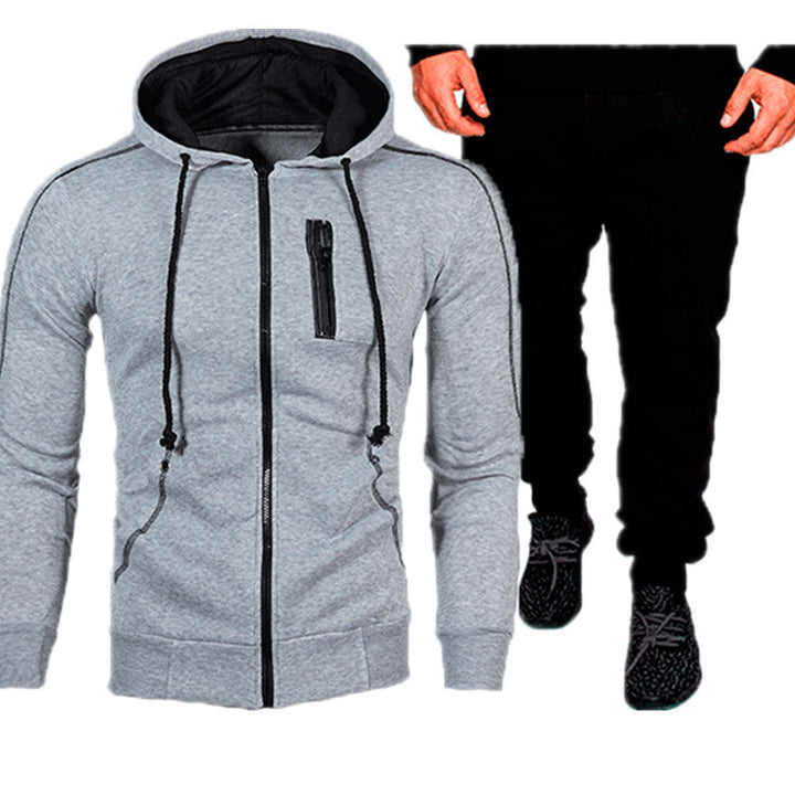 Herrar sportiga hoodiejackor och joggingbyxor-set Eva Jonsson
