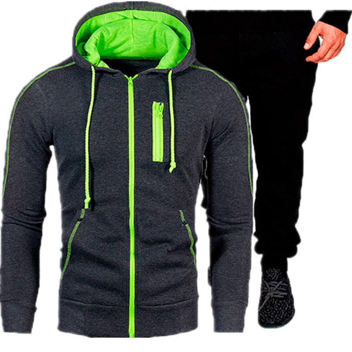 Herrar sportiga hoodiejackor och joggingbyxor-set Eva Jonsson