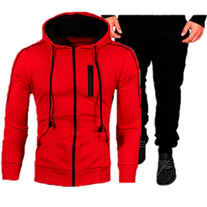 Herrar sportiga hoodiejackor och joggingbyxor-set Eva Jonsson