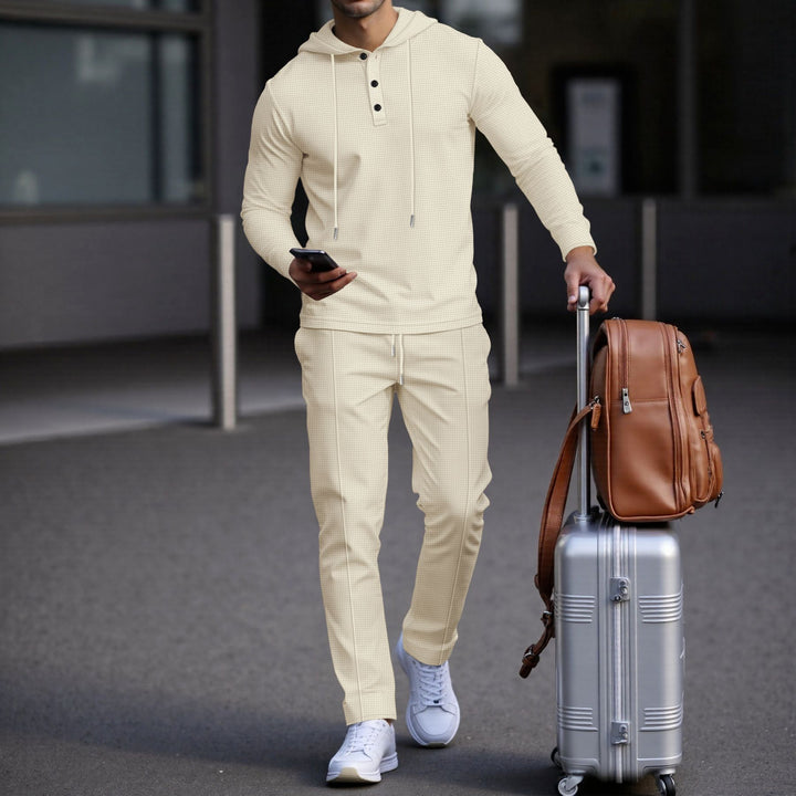 Herrar sportigt Hoodie och joggingbyxor set i strukturerad design Mirla-Eva Jonsson