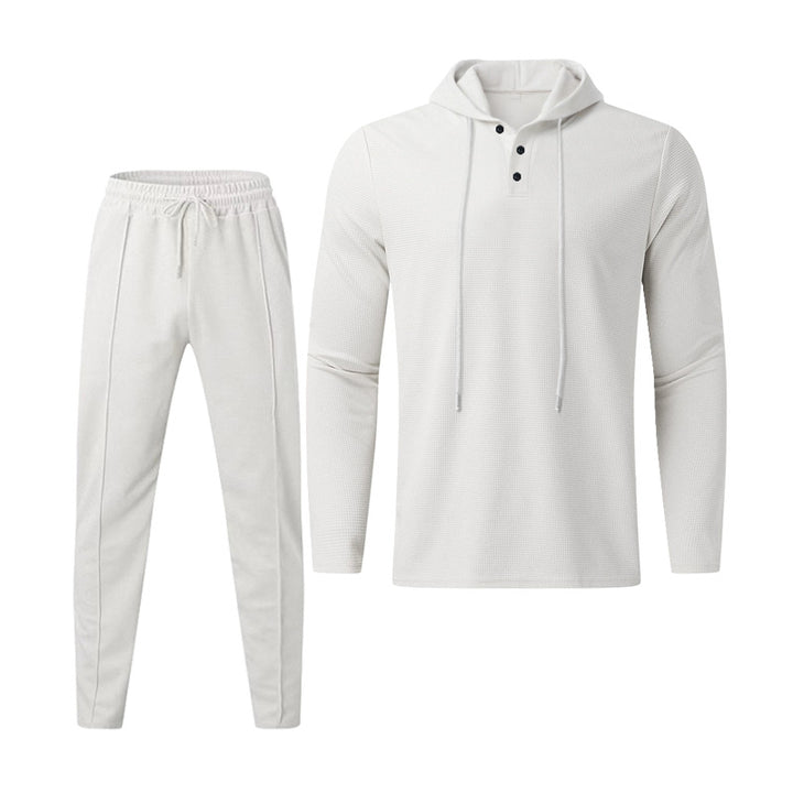 Herrar sportigt Hoodie och joggingbyxor set i strukturerad design Mirla-Eva Jonsson
