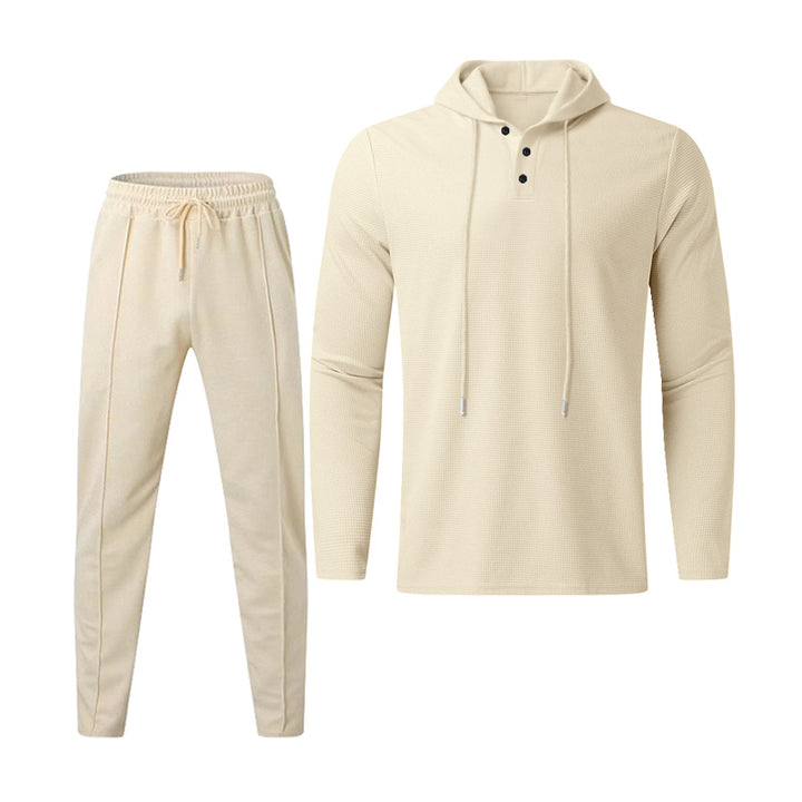 Herrar sportigt Hoodie och joggingbyxor set i strukturerad design Mirla-Eva Jonsson