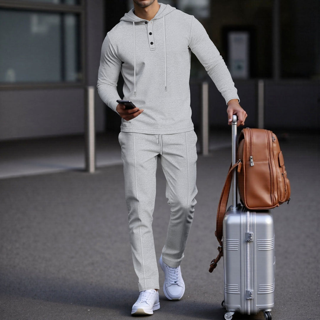 Herrar sportigt Hoodie och joggingbyxor set i strukturerad design Mirla-Eva Jonsson
