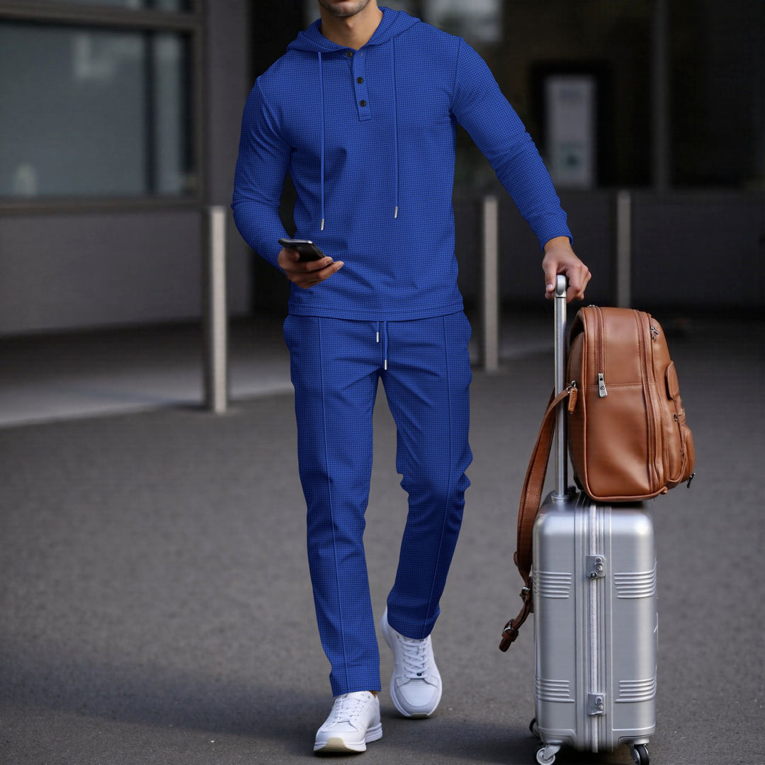 Herrar sportigt Hoodie och joggingbyxor set i strukturerad design Mirla-Eva Jonsson