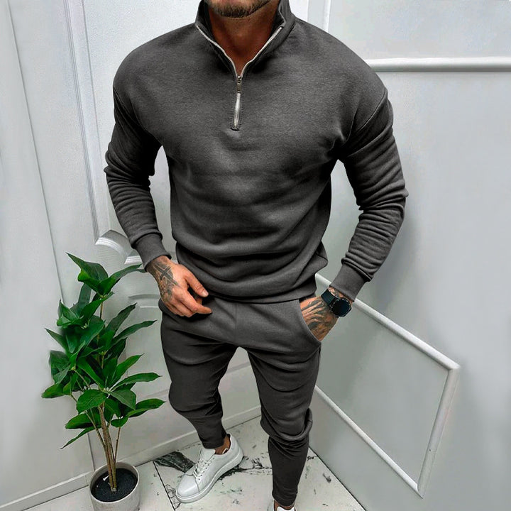 Herrar sportigt Sweatshirt- och joggingbyx-set med dragkedja Eva Jonsson-Eva Jonsson