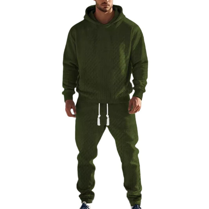 Herrar sportigt hoodie och joggingbyxor set med strukturerad design Eva Jonsson-Eva Jonsson