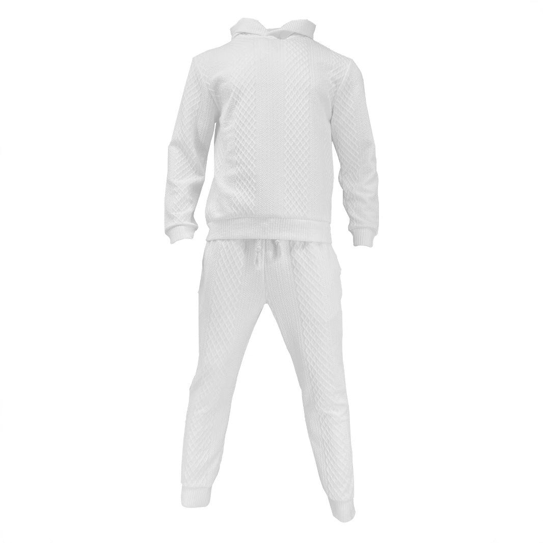 Herrar sportigt hoodie och joggingbyxor set med strukturerad design Eva Jonsson-Eva Jonsson
