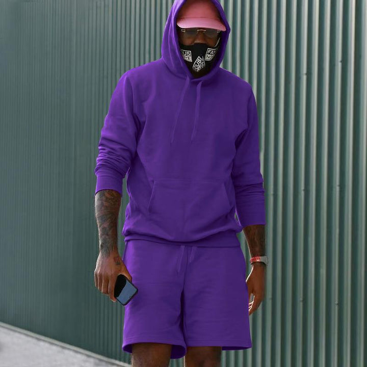Herrar sportigt hoodie- och shortsset i högkvalitativt sweatmaterial Eva Jonsson-Eva Jonsson