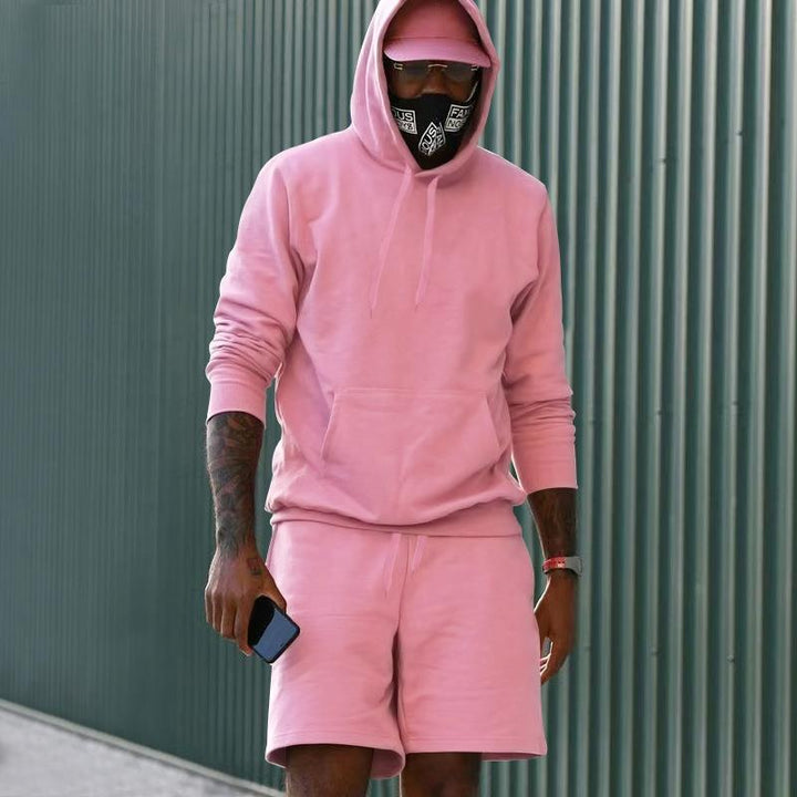 Herrar sportigt hoodie- och shortsset i högkvalitativt sweatmaterial Eva Jonsson-Eva Jonsson