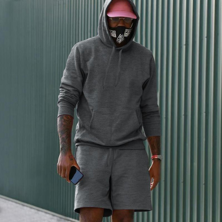 Herrar sportigt hoodie- och shortsset i högkvalitativt sweatmaterial Eva Jonsson-Eva Jonsson