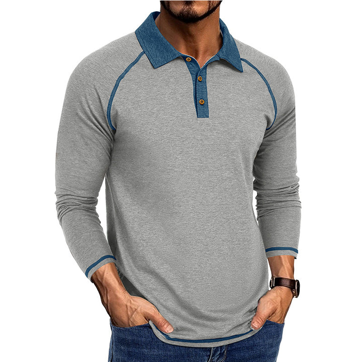 Herrar sportigt långärmad polo t-shirt med innovativ krage Mirla-Eva Jonsson