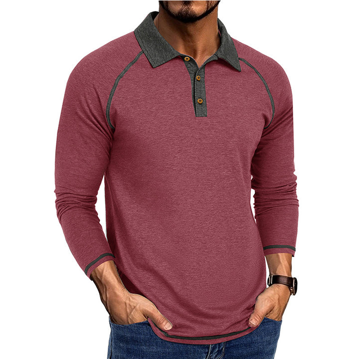 Herrar sportigt långärmad polo t-shirt med innovativ krage Mirla-Eva Jonsson