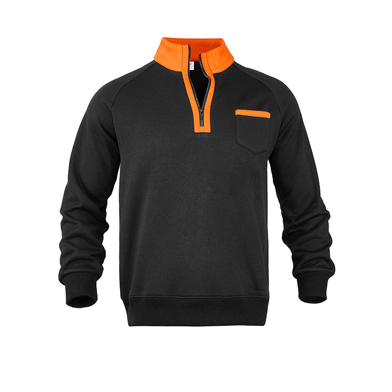 Herrar sportigt sweatshirts med halvmångdragning och bröstficka Mirla-Eva Jonsson