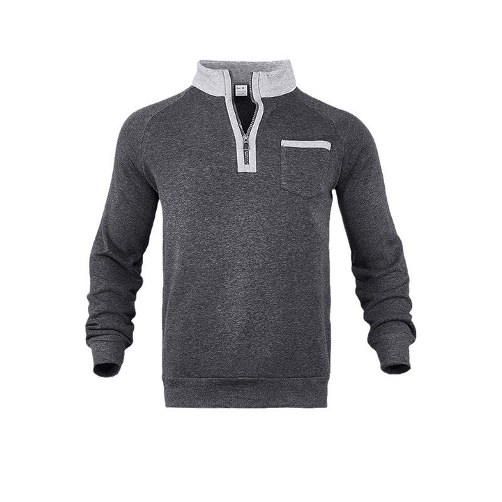 Herrar sportigt sweatshirts med halvmångdragning och bröstficka Mirla-Eva Jonsson