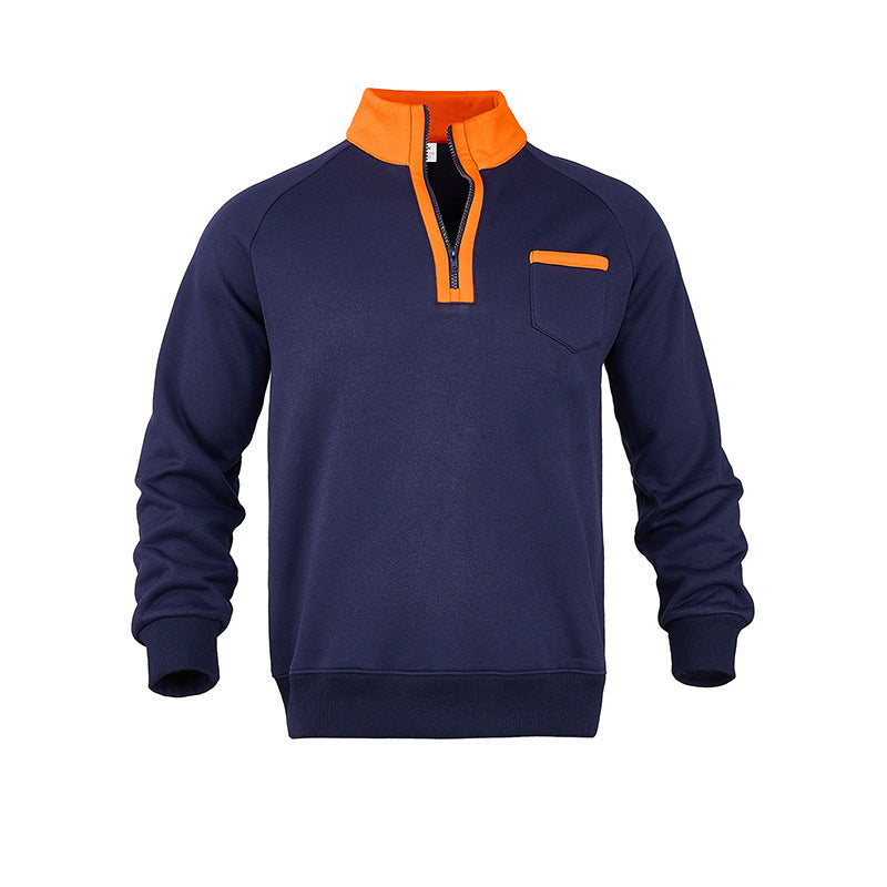 Herrar sportigt sweatshirts med halvmångdragning och bröstficka Mirla-Eva Jonsson