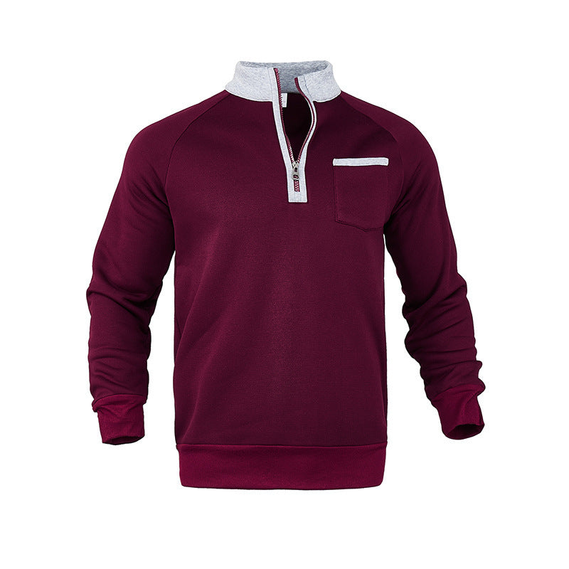 Herrar sportigt sweatshirts med halvmångdragning och bröstficka Mirla-Eva Jonsson