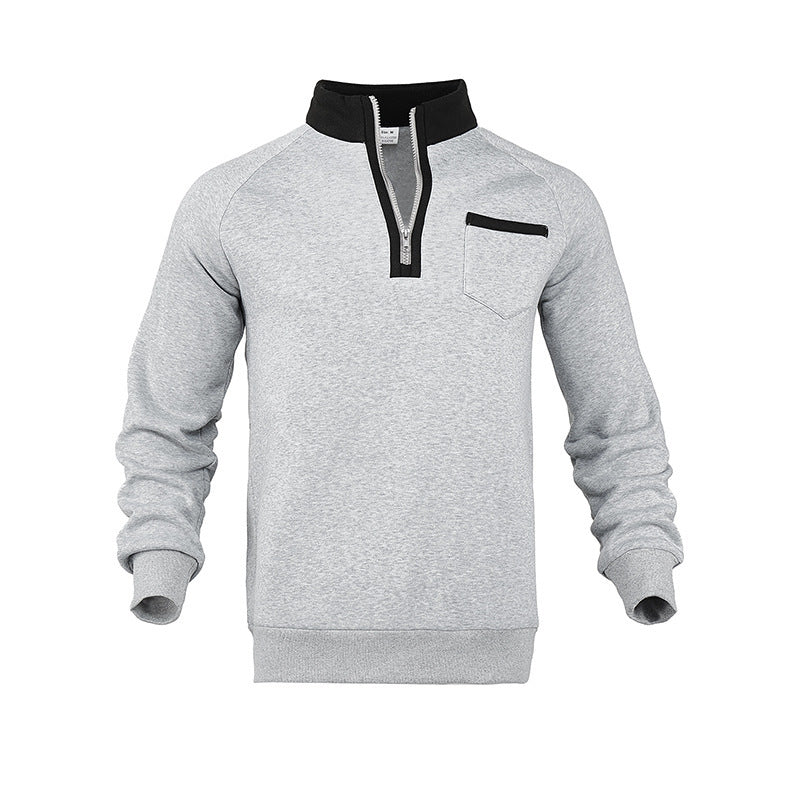 Herrar sportigt sweatshirts med halvmångdragning och bröstficka Mirla-Eva Jonsson