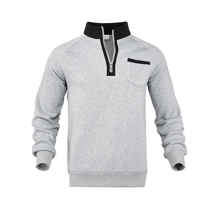 Herrar sportigt sweatshirts med halvmångdragning och bröstficka Mirla-Eva Jonsson