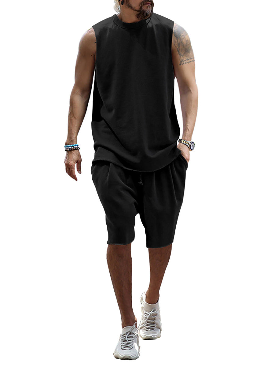 Herrar sportigt tanktop och shorts-set i högkvalitativ bomullsmix Mirla-Eva Jonsson