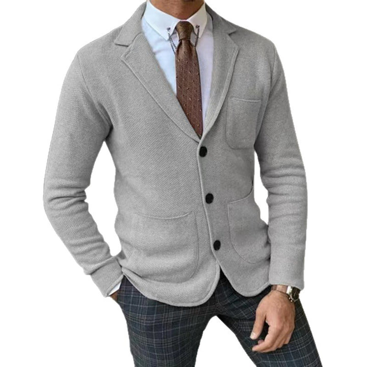 Herrar stickad blazer med modern passform och praktiska fickor Eva Jonsson-Eva Jonsson