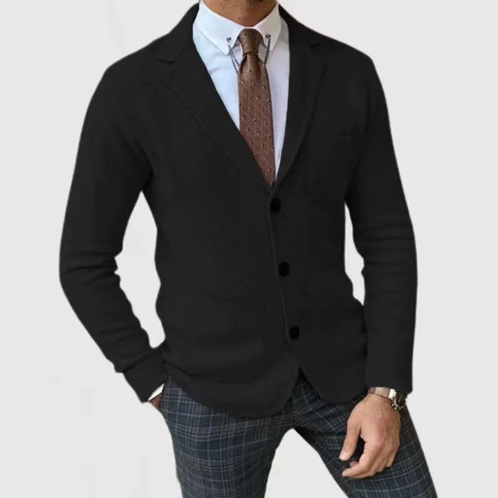 Herrar stickad blazer med modern passform och praktiska fickor Eva Jonsson-Eva Jonsson