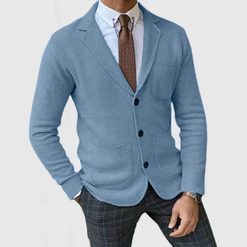 Herrar stickad blazer med stora fickor och modern skärning Mirla-Eva Jonsson