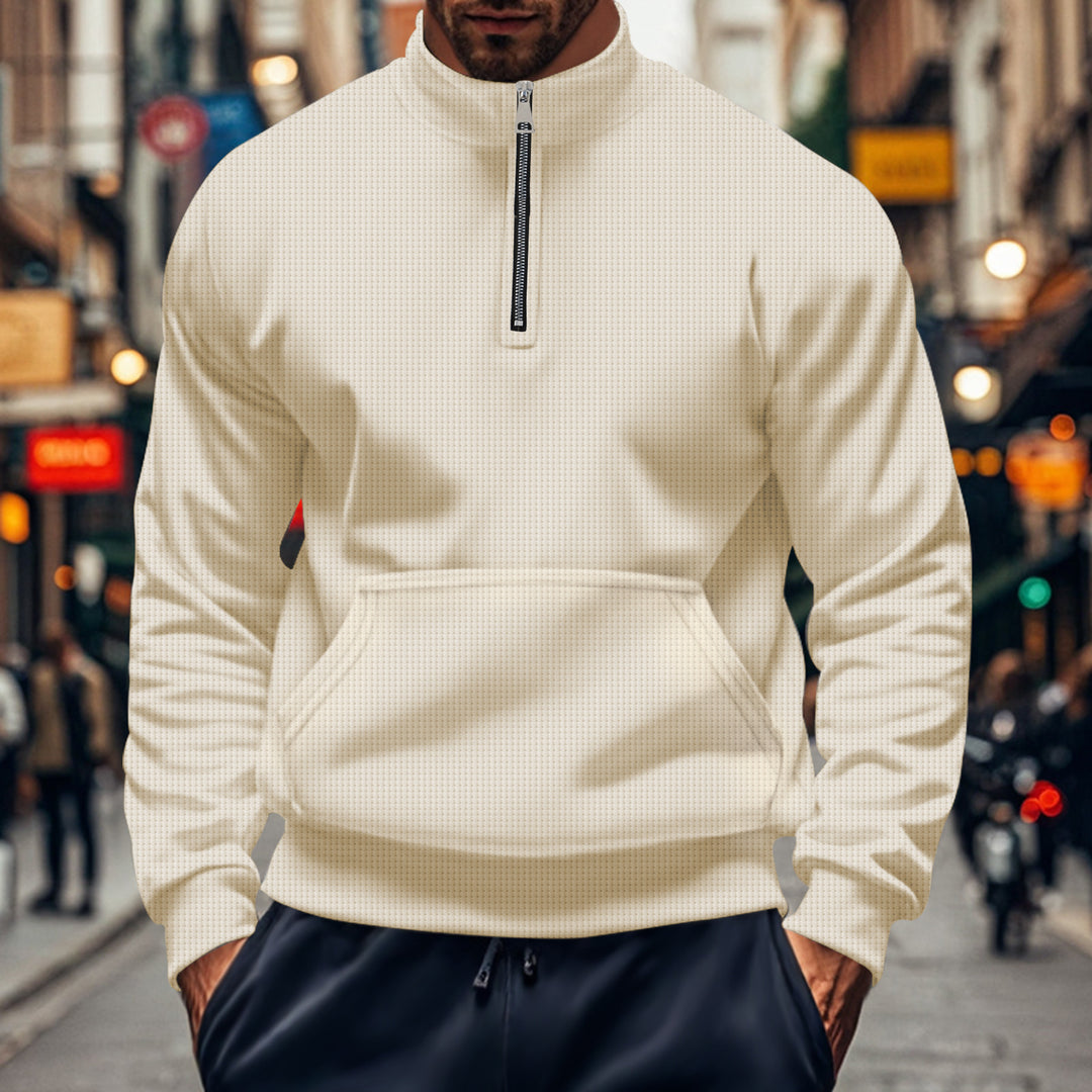 Herrar stilig fleece-tröja med dragkedja och praktiska fickor Mirla-Eva Jonsson