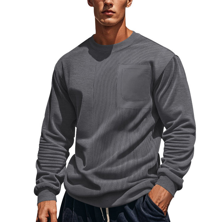 Herrar stilig sweatshirt med innovativ textur och praktisk bröstficka Eva Jonsson-Eva Jonsson