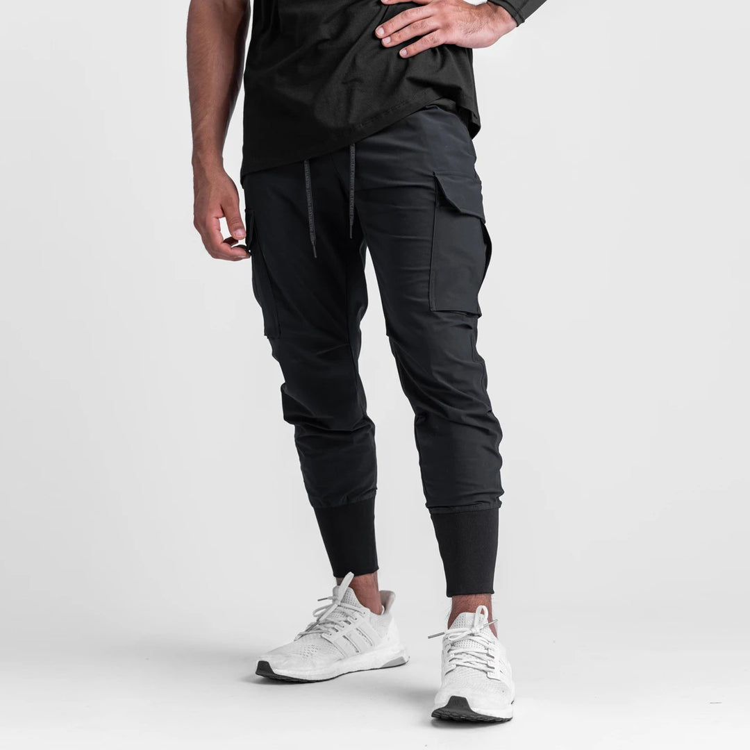 Herrar stiliga Cargo-joggingbyxor med elastiska muddar Mirla-Eva Jonsson