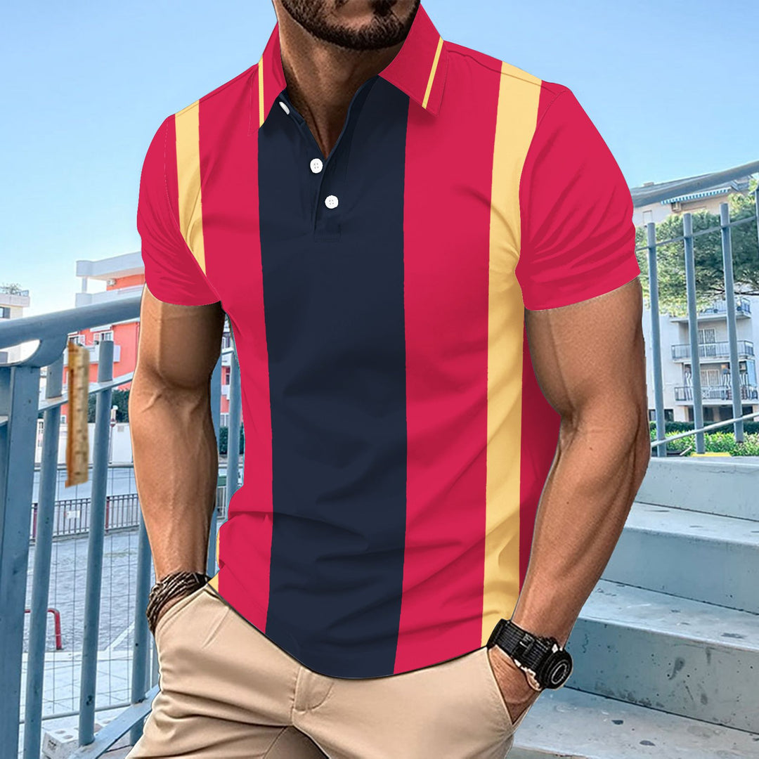 Herrar stiligt Polo-Shirt med moderna färgblock Mirla-Eva Jonsson
