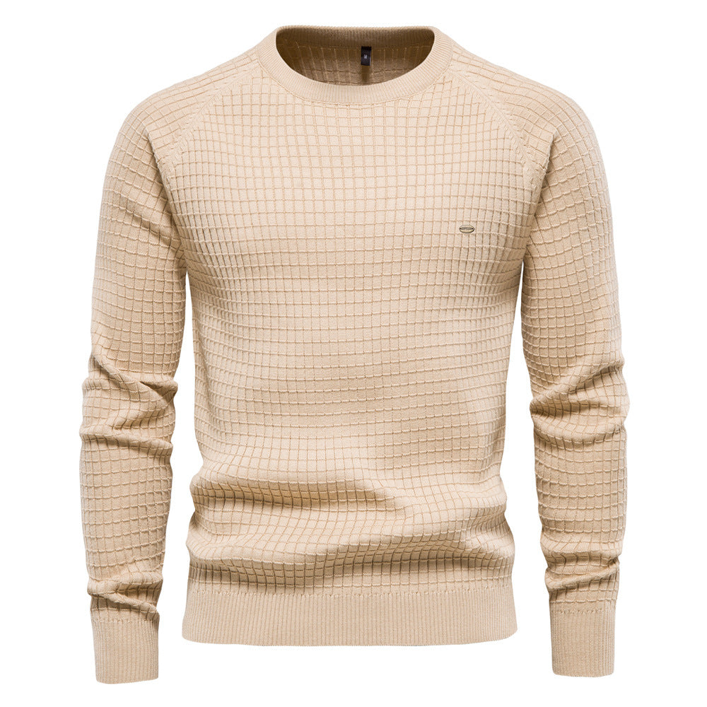 Herrar strukturerad rundhals sweatshirt med modern design Mirla-Eva Jonsson