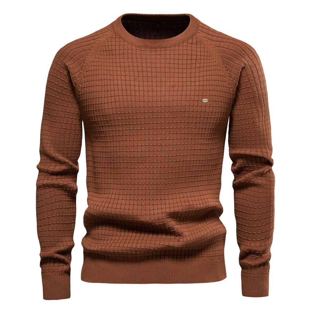 Herrar strukturerad rundhals sweatshirt med modern design Mirla-Eva Jonsson