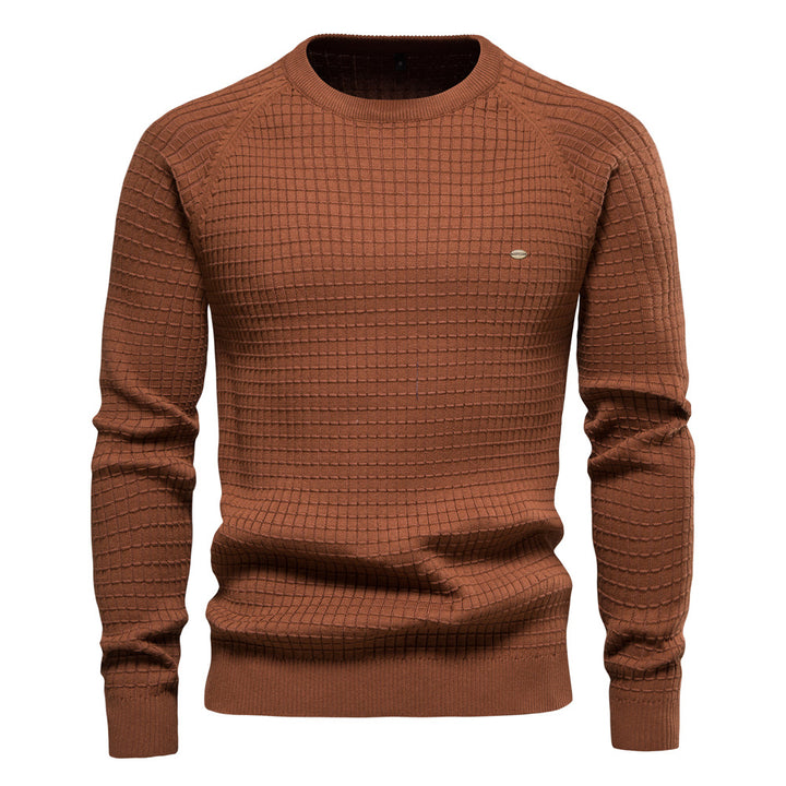 Herrar strukturerad rundhals sweatshirt med modern design Mirla-Eva Jonsson