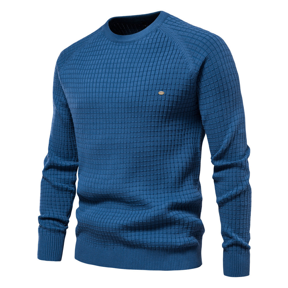 Herrar strukturerad rundhals sweatshirt med modern design Mirla-Eva Jonsson