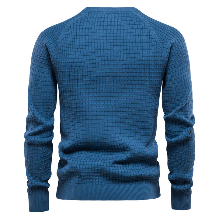 Herrar strukturerad rundhals sweatshirt med modern design Mirla-Eva Jonsson