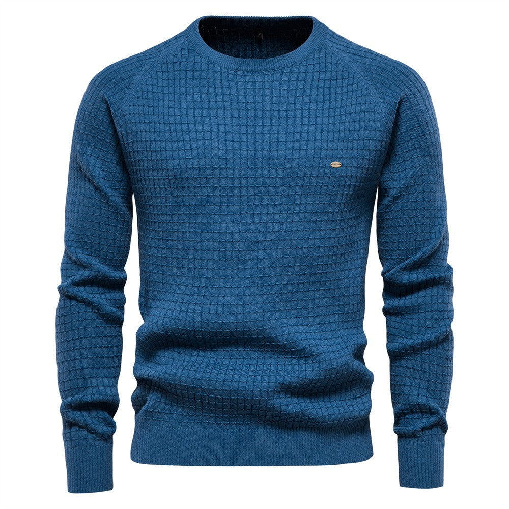 Herrar strukturerad rundhals sweatshirt med modern design Mirla-Eva Jonsson