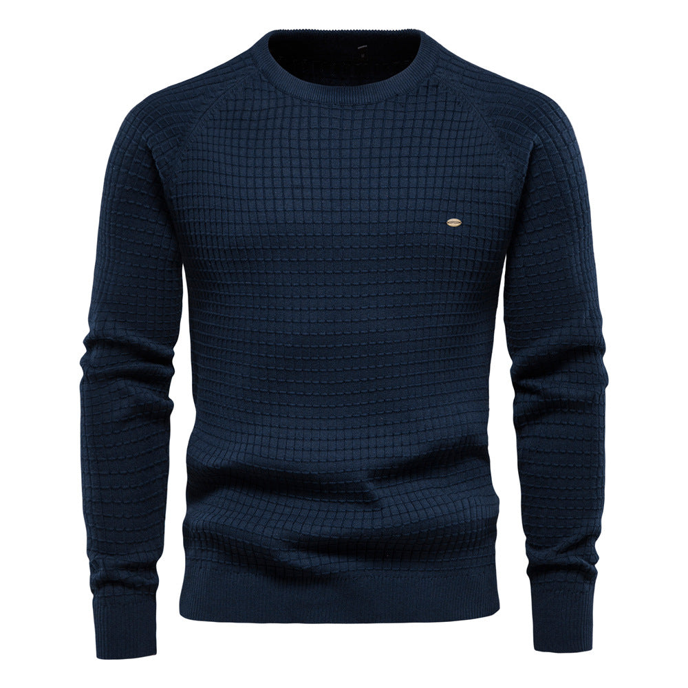 Herrar strukturerad rundhals sweatshirt med modern design Mirla-Eva Jonsson