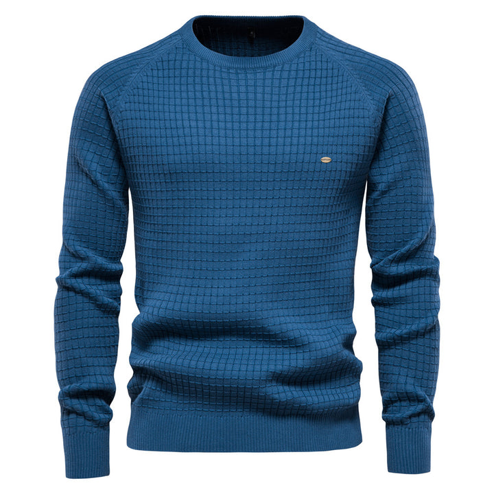 Herrar strukturerad rundhals sweatshirt med modern design Mirla-Eva Jonsson